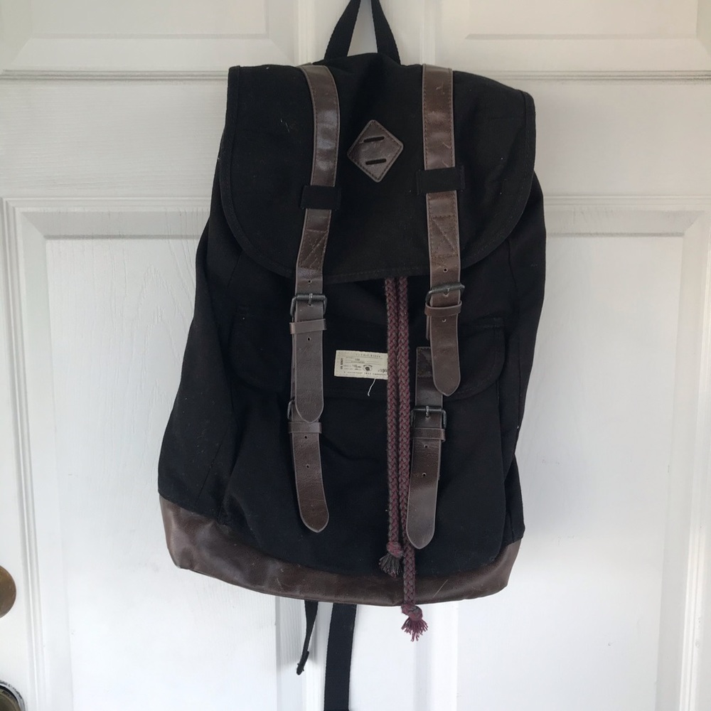 Black Backpack With Drawstring Closure - image 3